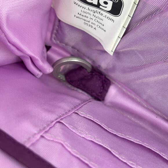 Lug Wristlet Wallet Purple Quilted Nylon Zip Around Card Slots Pockets - Picture 5 of 12